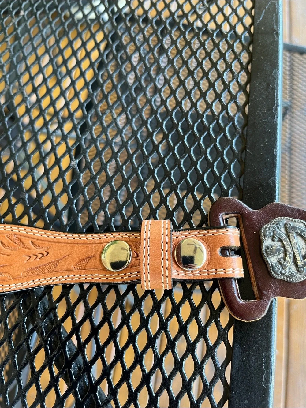 Montana Silversmith Hand Tooled Leather Belt Size 28